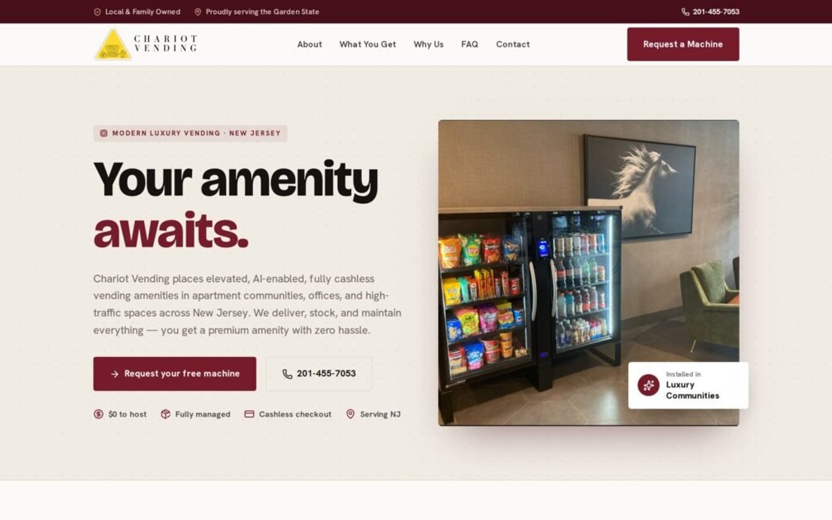 Chariot Vending website project by Chris Hurst