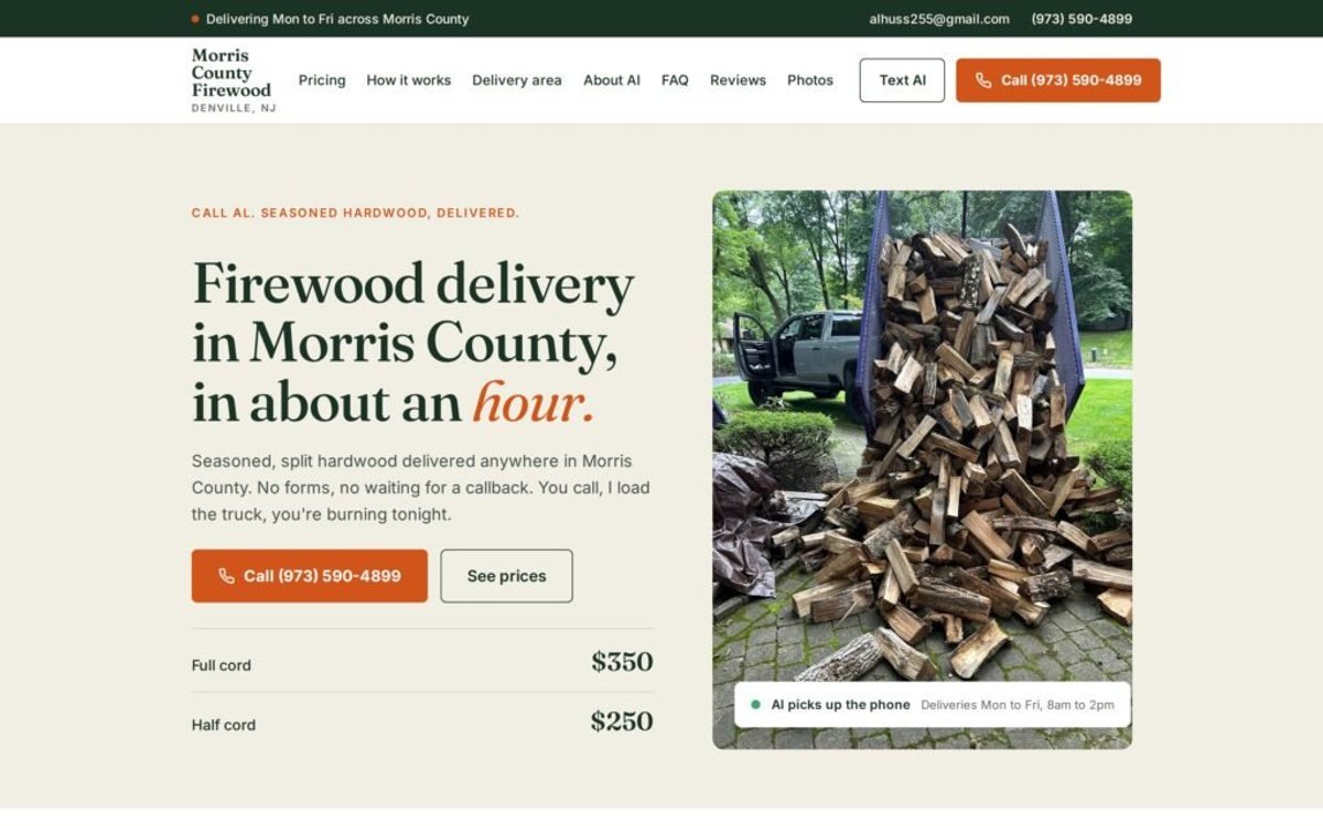 Morris County Firewood website project by Chris Hurst